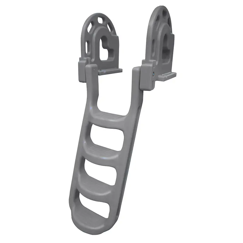 Dock Edge Grey 4-Step Flip-Up Roto-Molded Dock Ladder – De2084F 1
