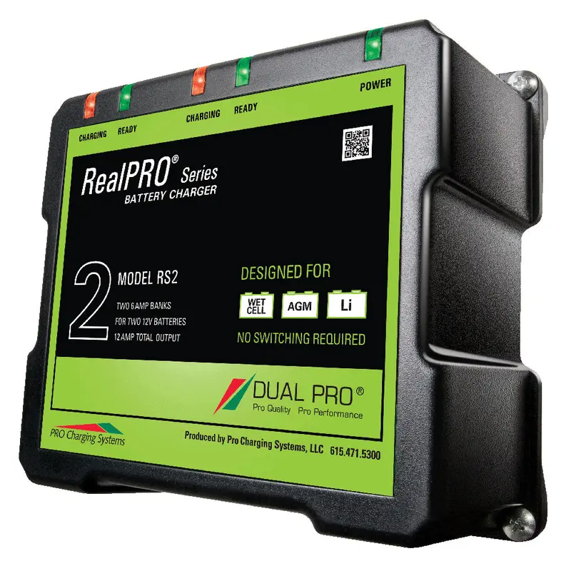Dual Pro Realpro Series 12A Multi-Bank Battery Charger – 2 Banks (6A Each), 12V/24V Compatible (Rs2) 1