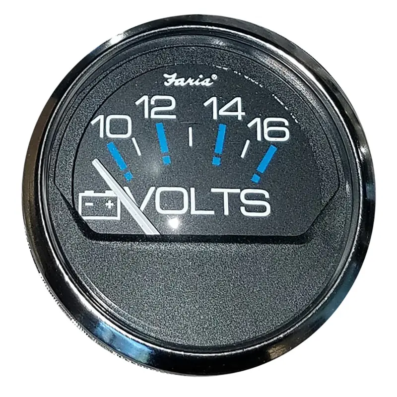 Faria Chesapeake Black 2-Inch Dc Voltmeter – 10–16V Range [13705] 1