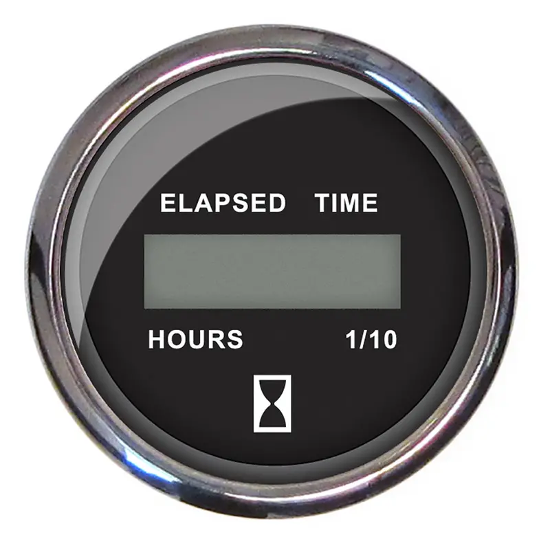 Faria Chesapeake Black 2-Inch Digital Hourmeter 1