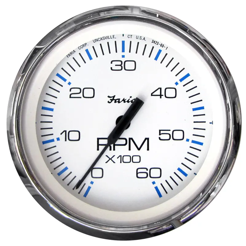 Faria Chesapeake Stainless Steel 4-Inch Gas Inboard/Io Tachometer – 6000 Rpm [33807] 1