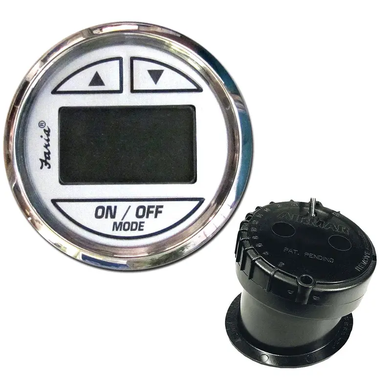 Faria Chesapeake White 2-Inch Depth Sounder With In-Hull Transducer (Model 13851) 1