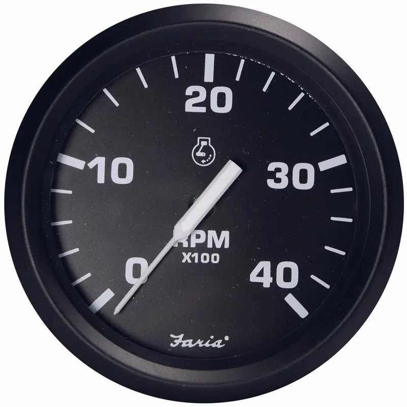 Faria Euro Black 4-Inch Diesel Tachometer With Magnetic Pickup (4,000 Rpm) 1