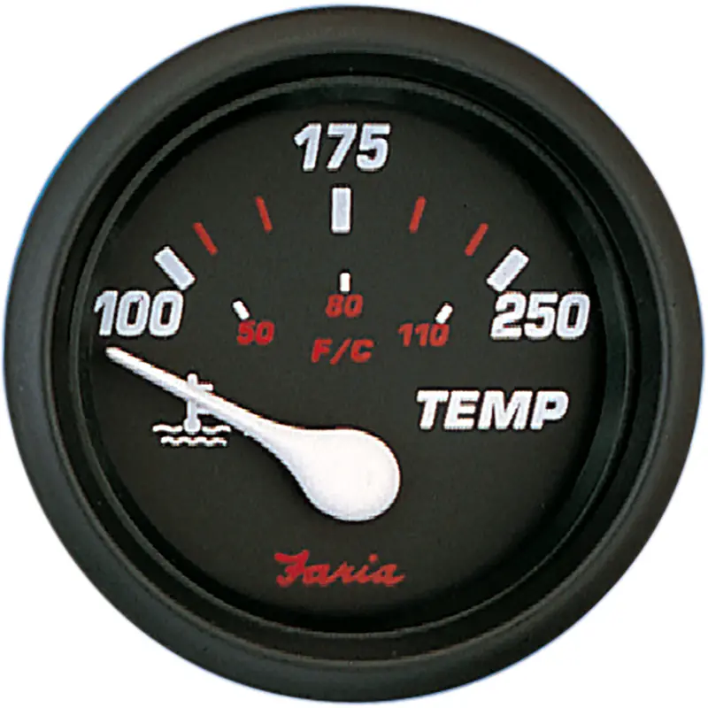 Faria Professional 2-Inch Red Water Temperature Gauge – Marine-Grade Analog Display (14604) 1
