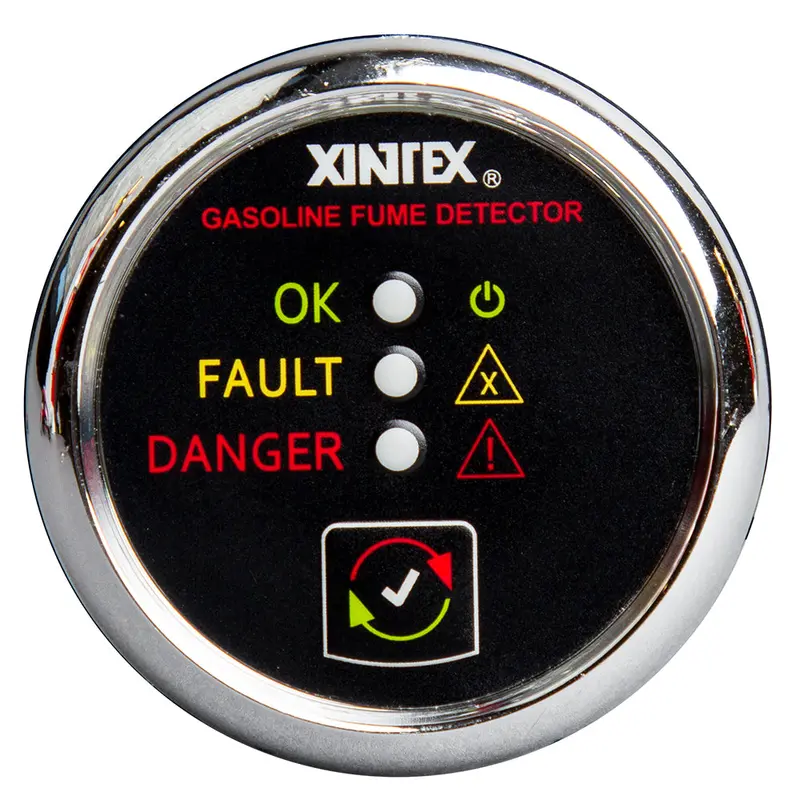Fireboy-Xintex Gasoline Fume Detector – Chrome Bezel, 12/24V – Model G-1C-R 1