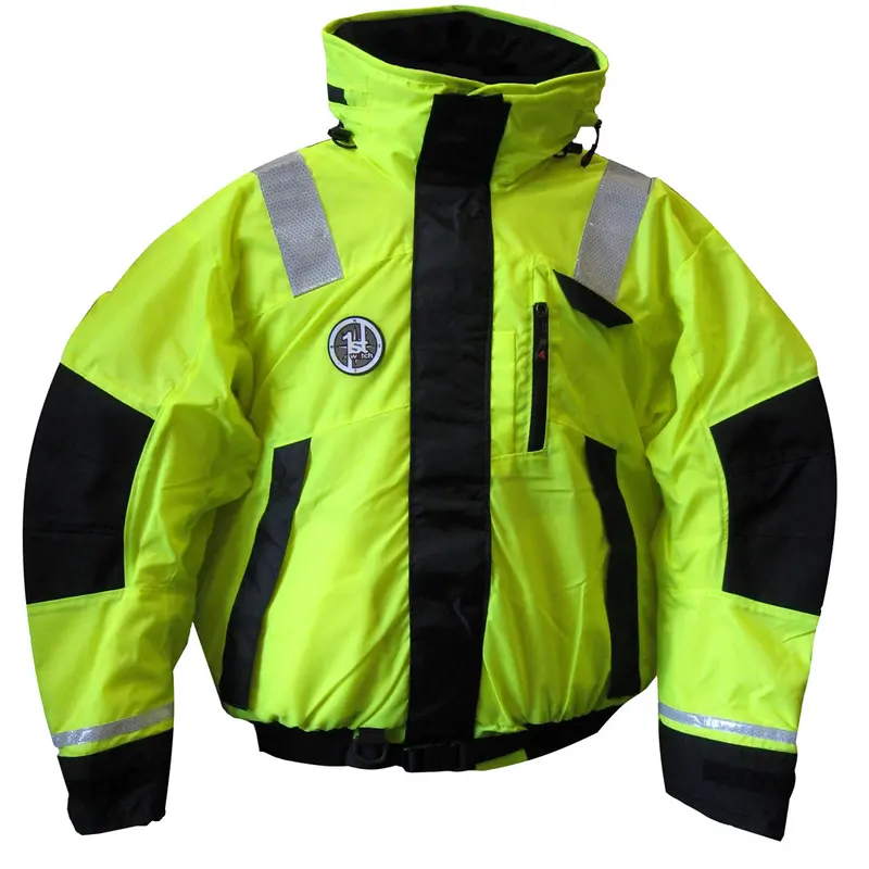 First Watch Ab-1100 Hi-Vis Flotation Bomber Jacket – Yellow/Black, Size Medium 1