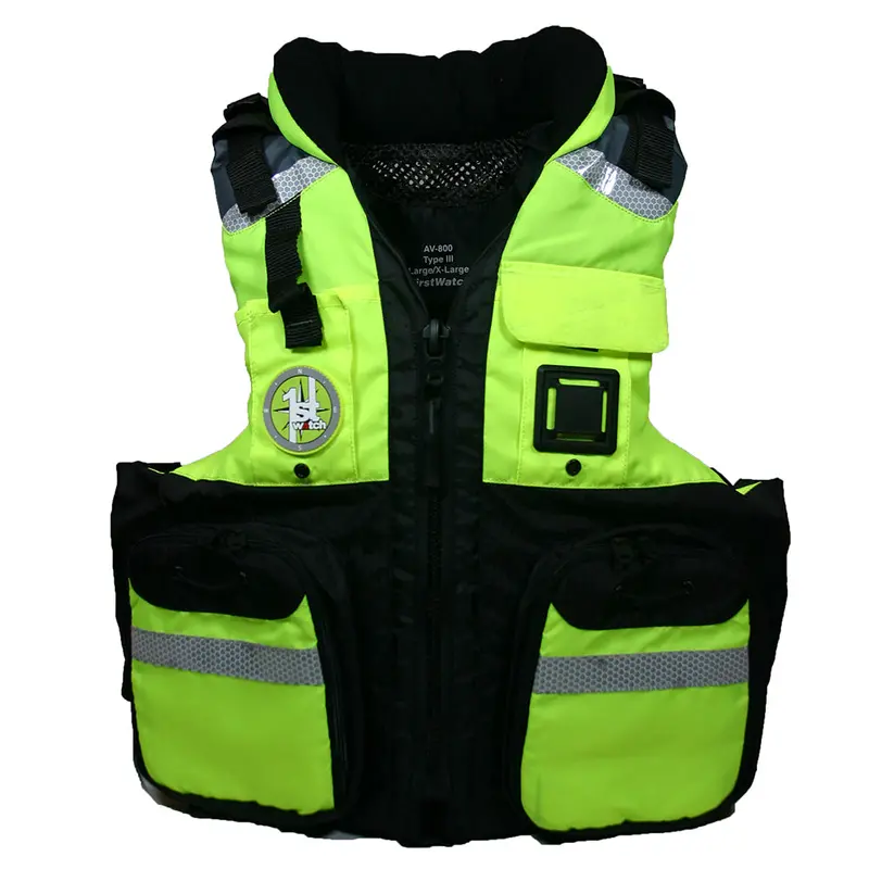 First Watch Av-800 Four-Pocket Flotation Vest – Hi-Visibility Yellow, Size S–M [Av-800-Hv-S/M] 1