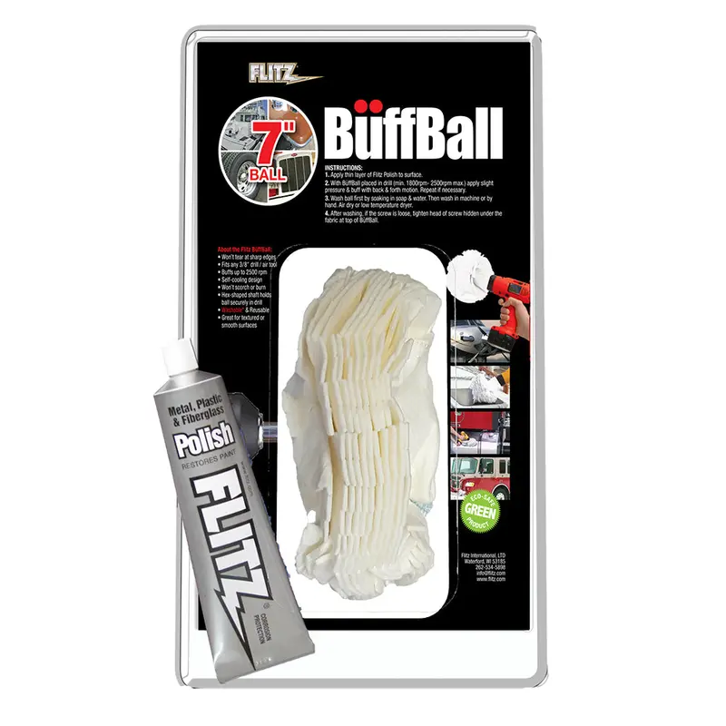 Flitz Extra-Large 7-Inch Buffing Ball With 1.76 Oz Polish Tube 1