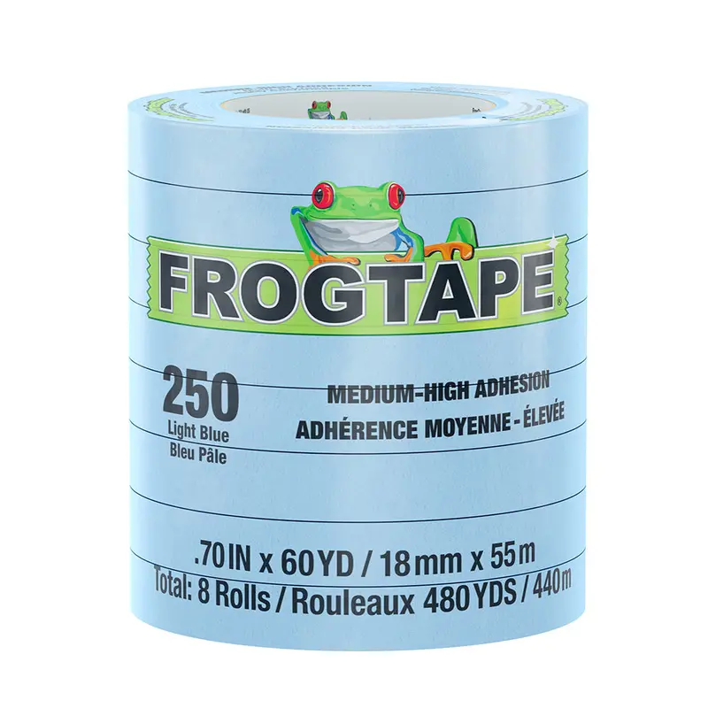 Frogtape Cp250 Light Blue Masking Tape – 18Mm × 55M, 12-Pack For Precision Edging (250°F Rated) [105770] 1
