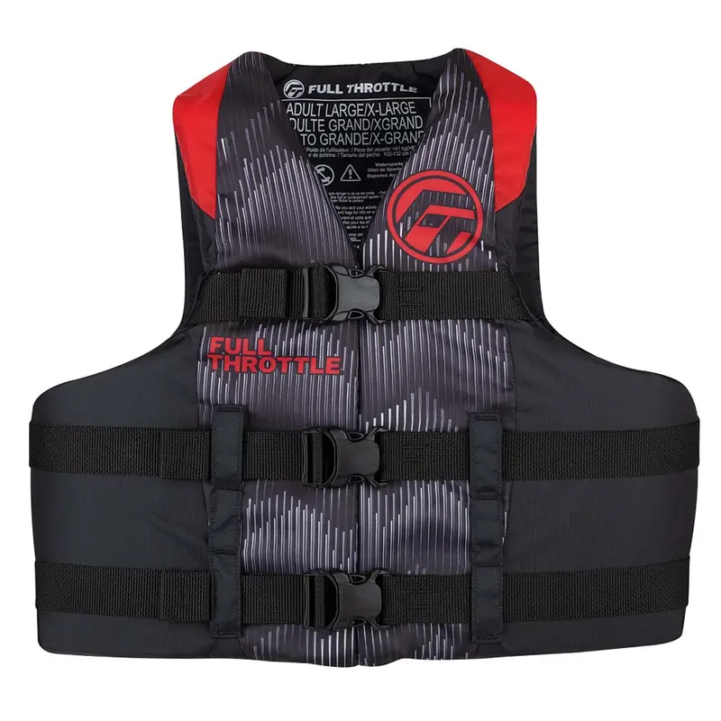 Full Throttle Adult Nylon Life Vest – L/Xl, Red/Black [112200-100-050-22] 1