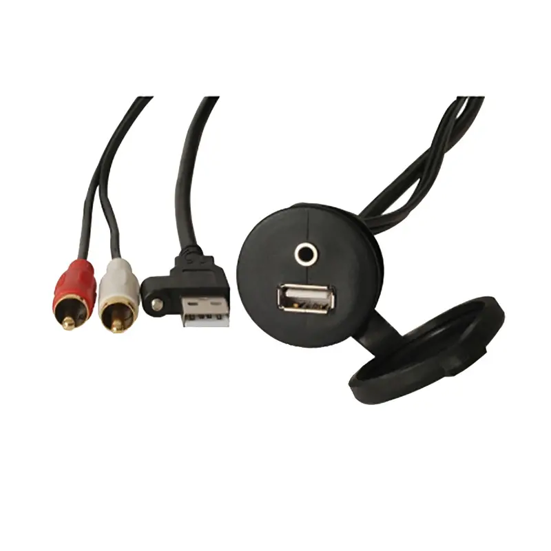 Fusion Ms-Cbuusb3.5 Panel-Mount Usb And 3.5Mm Headphone Jack Adapter 1