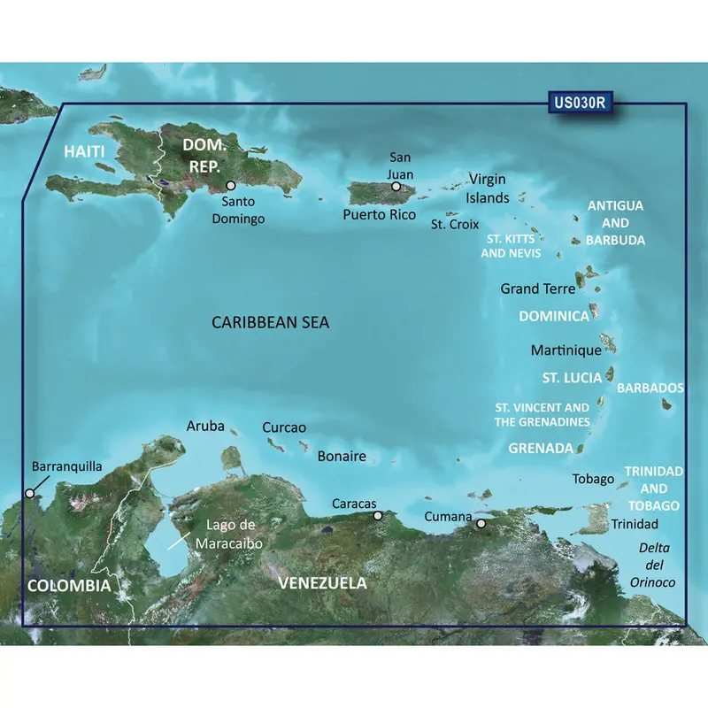 Garmin Bluechart G3 Hd Southeast Caribbean Marine Chart — Microsd/Sd (Hxus030R) 1