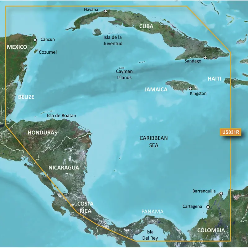 Garmin Bluechart G3 Hd Southwest Caribbean Navigation Chart — Microsd/Sd (Hxus031R) 1