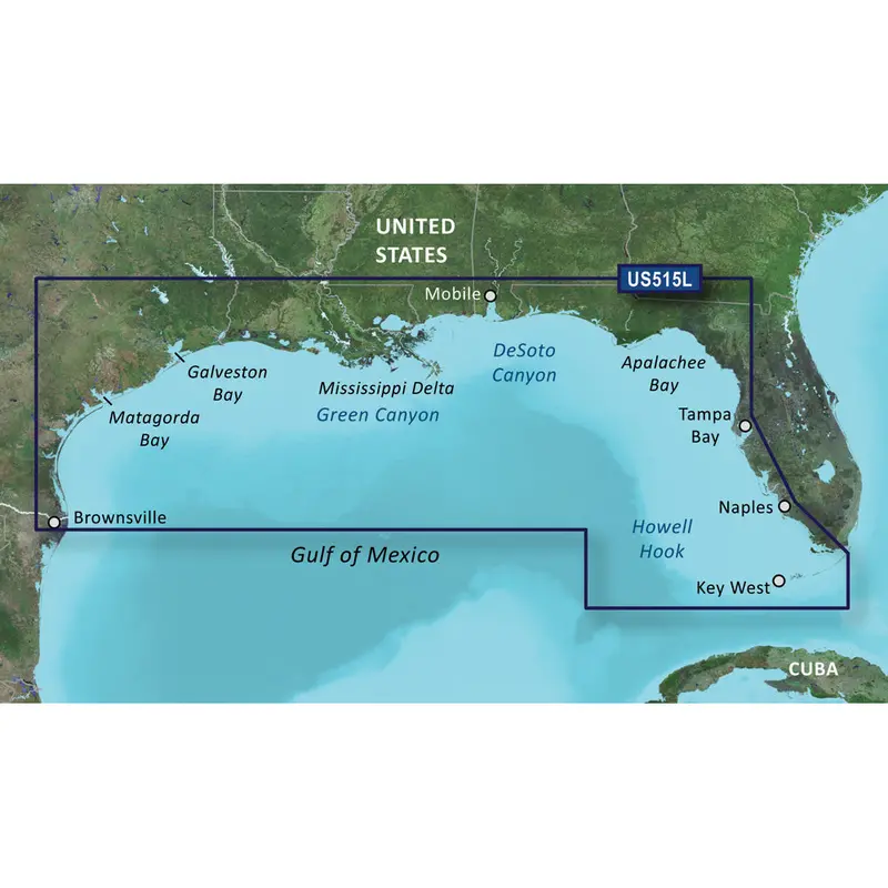 Garmin Bluechart G3 Vision Hd Microsd Card – Vus515L: Brownsville To Key Largo Coastal Charts 1