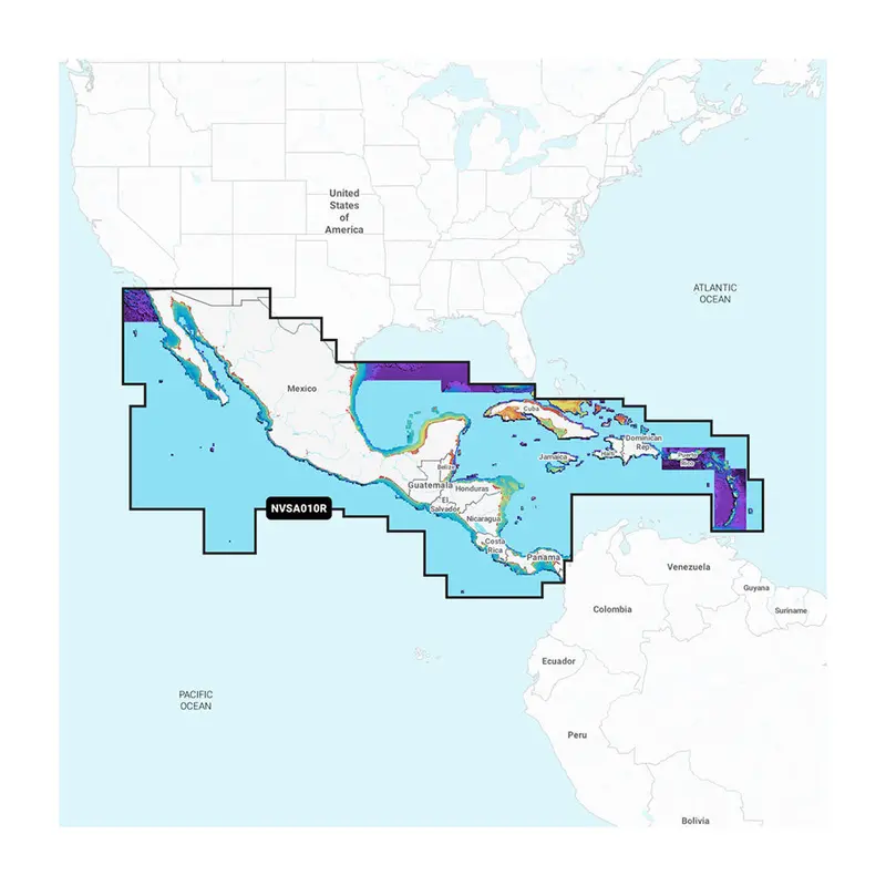 Garmin Navionics Vision+ Chart For Central America & Caribbean – Model Nvsa010R (010-C1451-00) 1