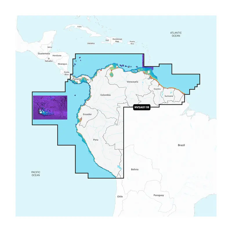 Garmin Navionics Vision+ Chart For Northern South America – Model Nvsa011R (010-C1452-00) 1