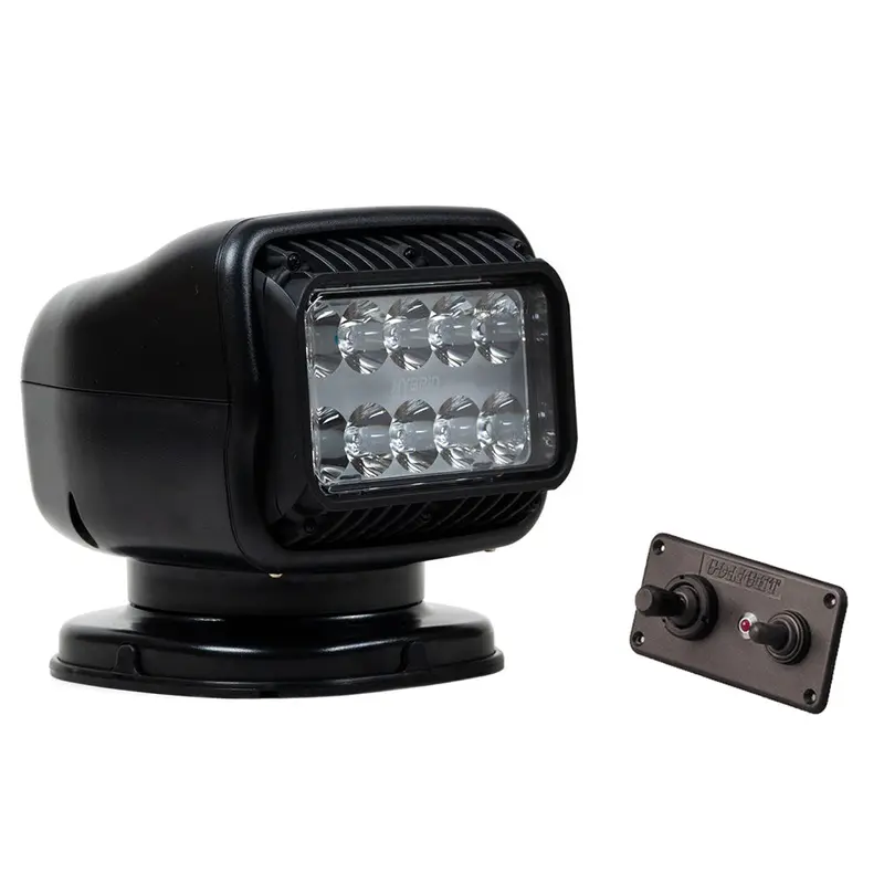 Golight Gt Series Led Hybrid Light – Permanent Mount With Wireless Handheld Remote, 12V, Black Finish [20518Gt] 1