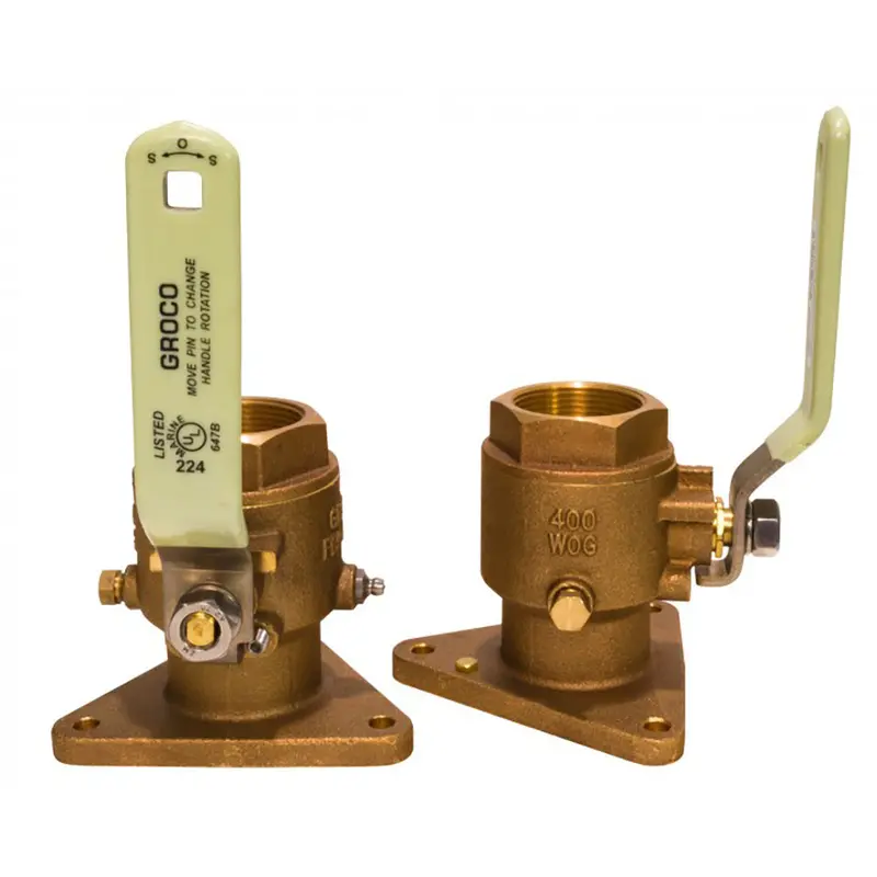 Groco 2-1/2" Bronze Tri-Flanged Ball Valve Seacock 1