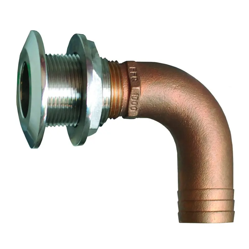 Groco Hthc-1250-S 1-1/4" Stainless Steel 90-Degree Hose Thru-Hull Fitting 1