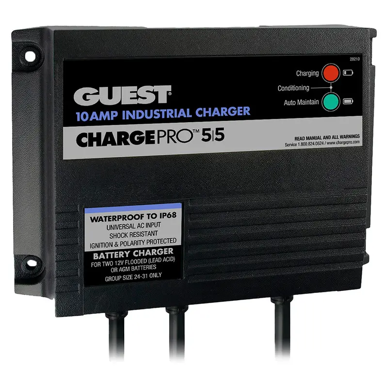 Guest 10A Dual-Bank Onboard Battery Charger – 12V/24V, 120V Ac Input (Model 28210) 1