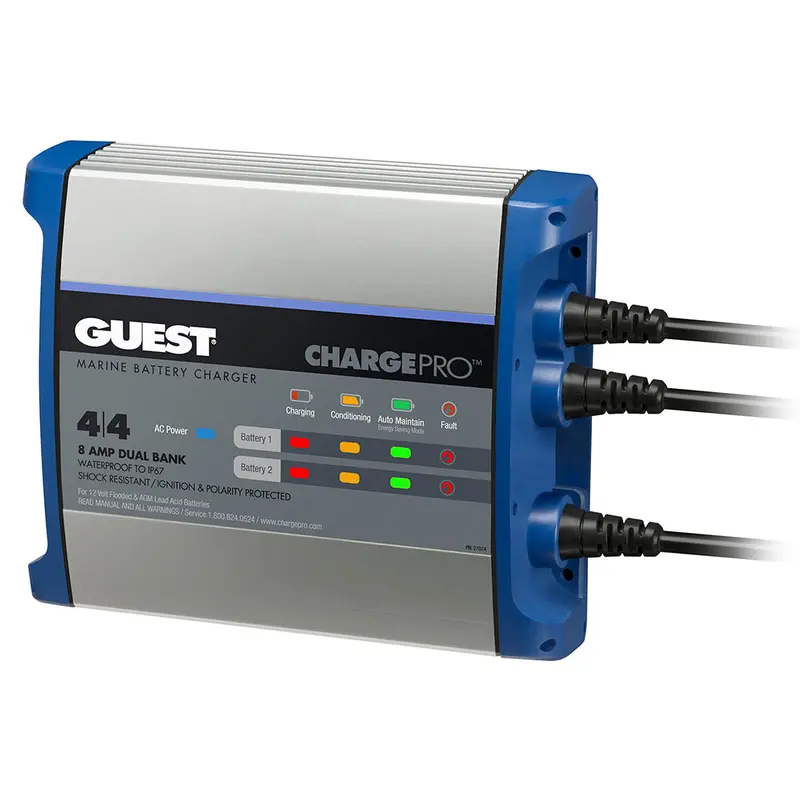 Guest 8-Amp Onboard Battery Charger – 12-Volt, 2-Bank Smart Charging System [2707A] 1