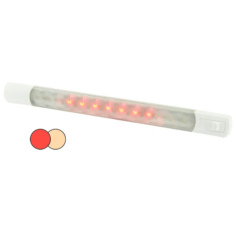 Hella Marine 12V Dual-Color Led Surface Strip Light With Switch – Warm White & Red 1