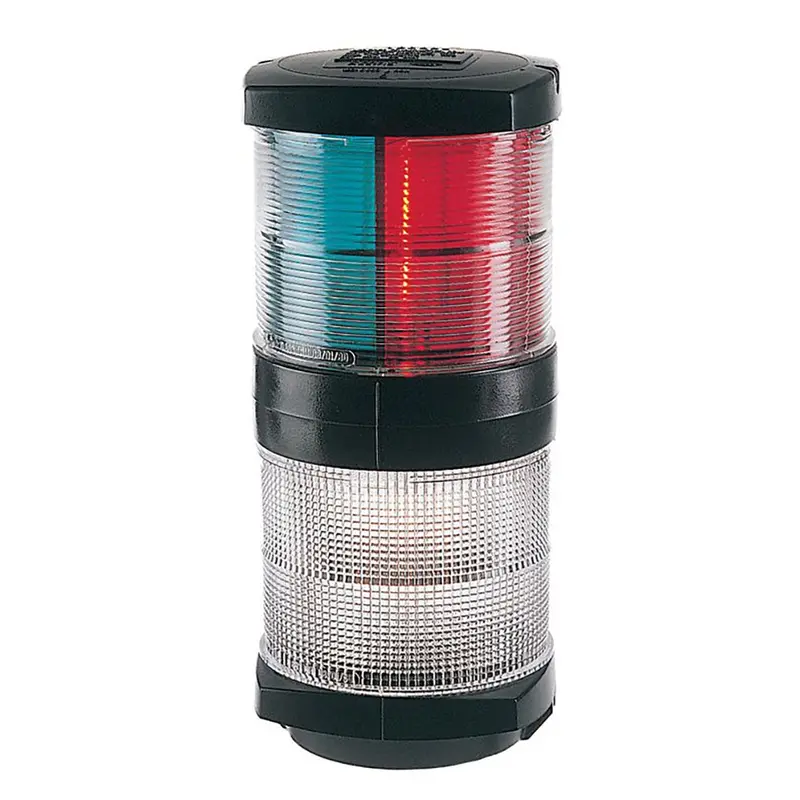 Hella Marine 2-Nautical-Mile Tri-Color Incandescent Navigation Light – Black Housing, 12V 1