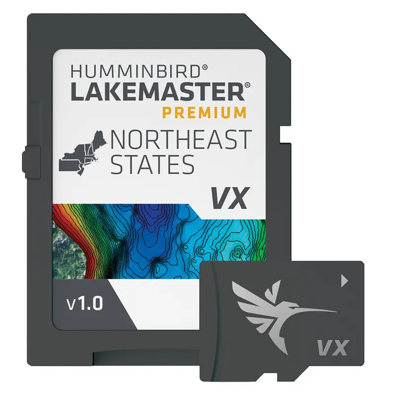 Humminbird Lakemaster Vx Premium Northeast U.S. Fishing Map Card 1