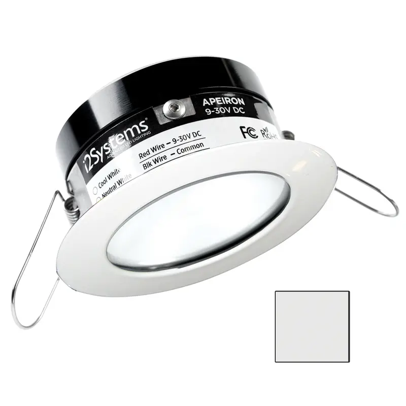 I2Systems Apeiron Pro A503 – 3W Round Spring-Mount Light, Cool White Only, White Finish (A503-31Aag) 1