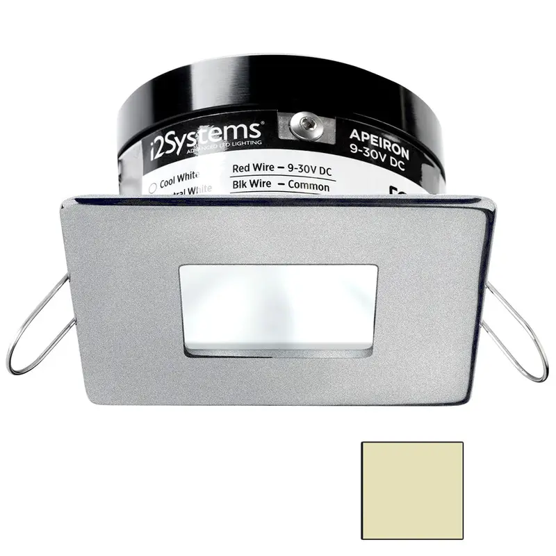 I2Systems Apeiron Pro A503 – 3W Square Spring-Mount Light, Warm White, Brushed Nickel Finish (A503-44Cbbr) 1