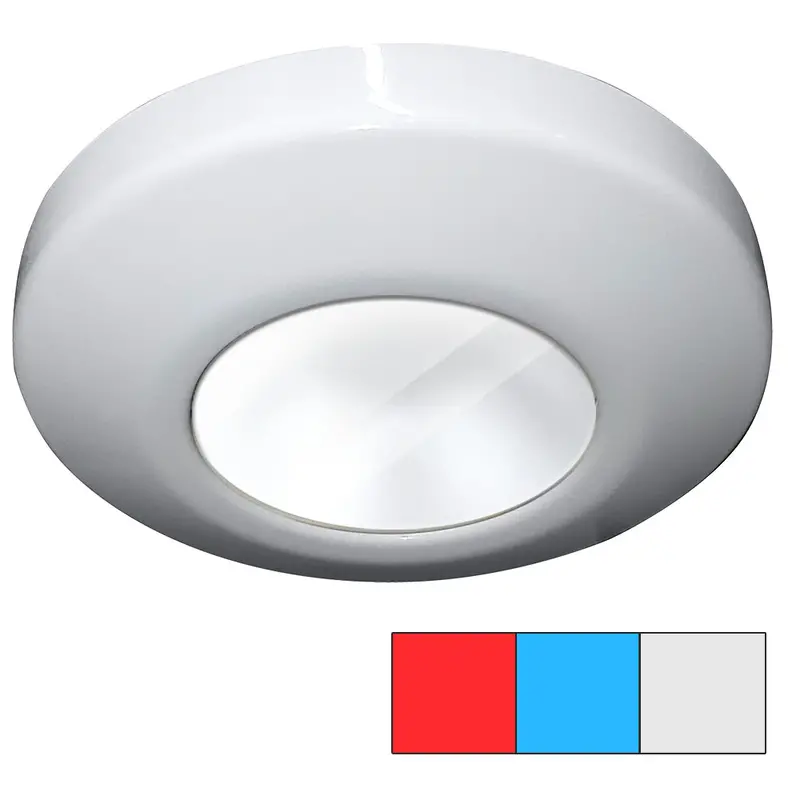 I2Systems Profile P1120 Tri-Color Surface Mount Light – Red/Cool White/Blue, White Housing 1