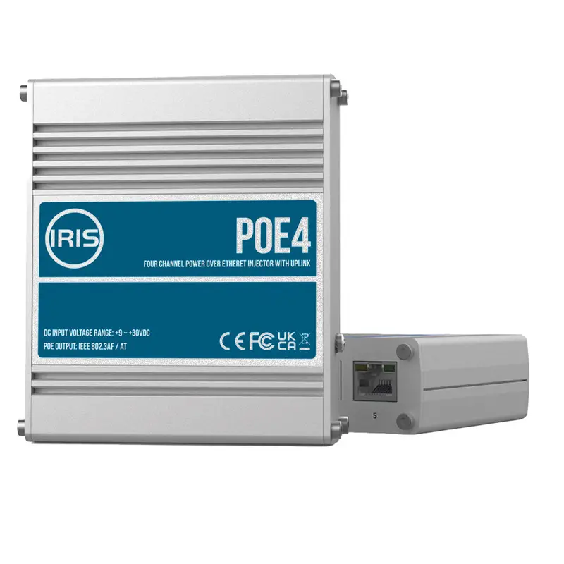 Iris Four-Port Poe Switch – Ieee 802.3Af/3At Compliant, 9–30Vdc Input, 48Vdc Output [Poe4V2] 1