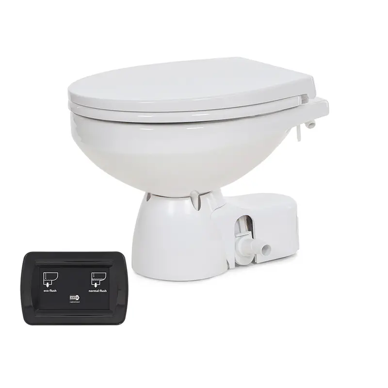 Jabsco Quiet Flush E2 Fresh Water Toilet – 12V, Regular Bowl, Soft-Close Lid (38045-4192Rsp) 1