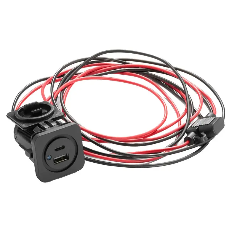 Jl Audio Dual Usb Charging Jack (Usb-C + Usb-A) With Panel Mount – Xmd-Usbca/Chg2X-Pnl (010-13623-00) 1