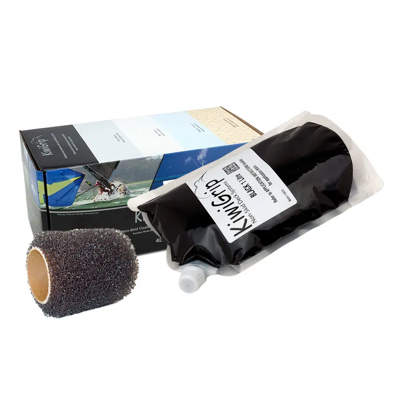 Kiwigrip Anti-Slip Deck Coating – 1-Liter Pouch (Black) With 4" Roller [Kg-1Bk-Pr] 1