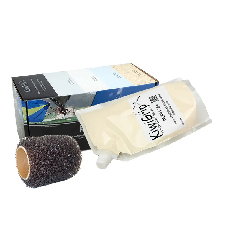 Kiwigrip Single 1L Non-Slip Coating Pouch – Cream With 4" Roller [Kg-1Cp-R] 1