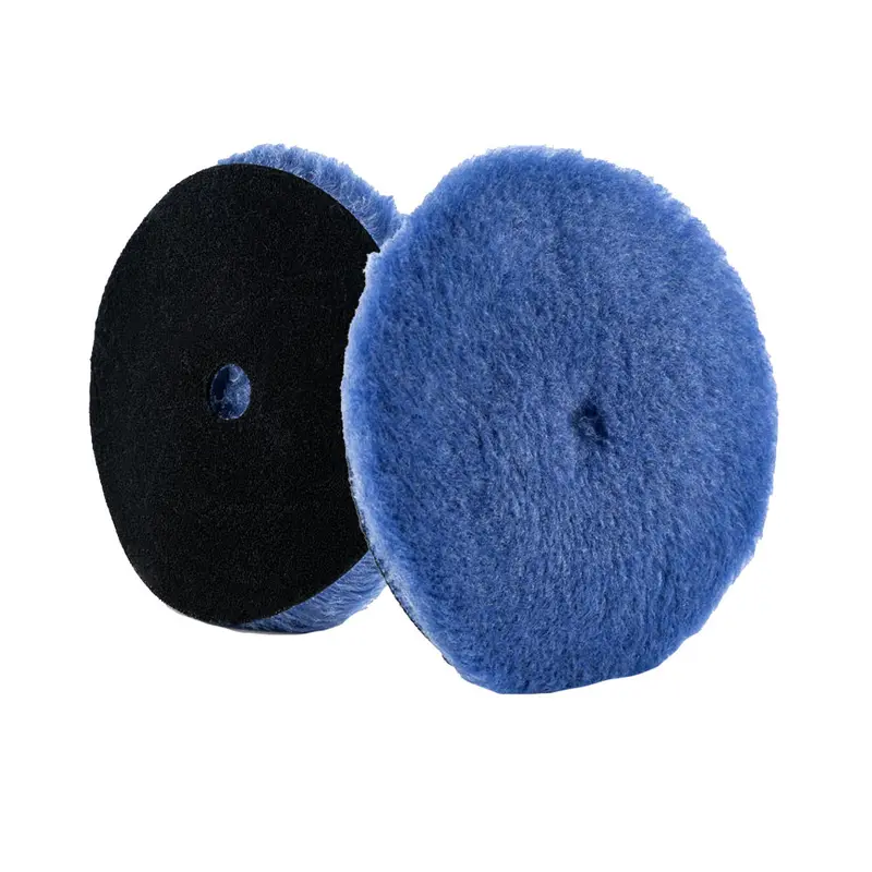 Lake Country Blue Hybrid Wool Pad – 6.25" Diameter × 1", Center-Hole Configuration 1
