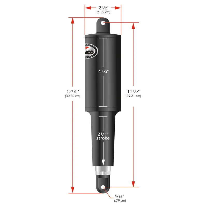 Lenco 101 Standard 12V Linear Actuator — 2.25" Stroke (Model 15054-001) 1