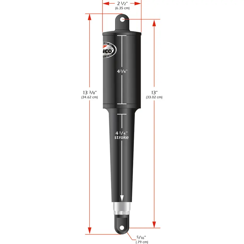 Lenco 102 Series Standard Linear Actuator – 12V, 4.25" Stroke [15059-001] 1