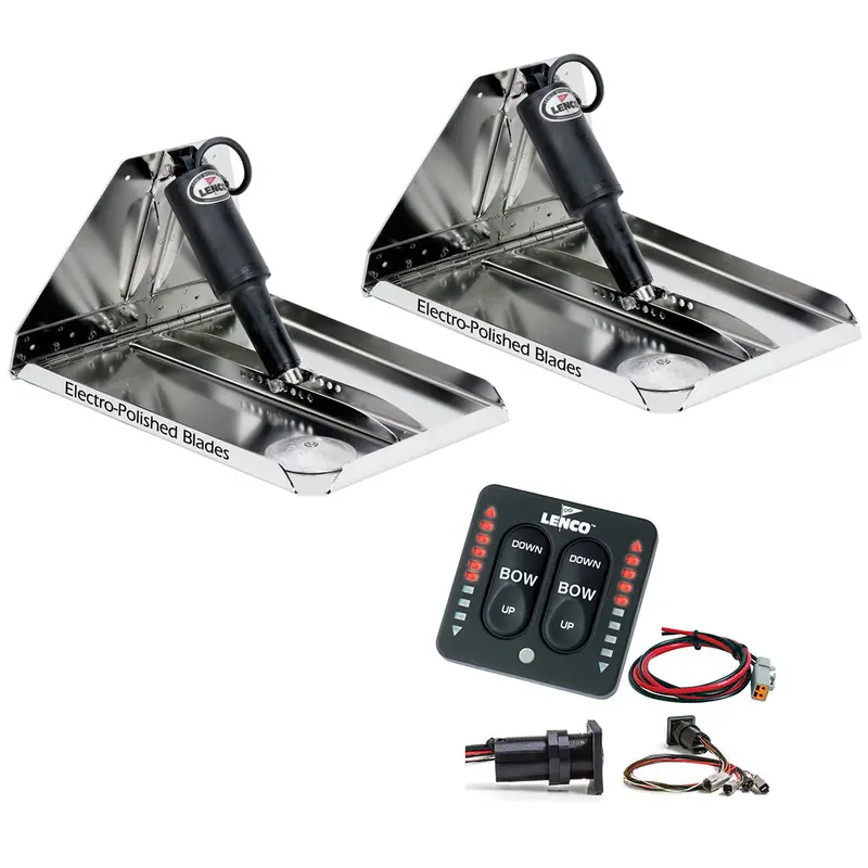 Lenco 18" × 14" Heavy-Duty Performance Trim Tab Kit With 12V Led Indicator Switch [Rt18X14Hdi] 1