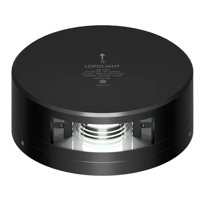 Lopolight 2-Nautical-Mile Stern Navigation Light With Black Housing And Fixed Base 1