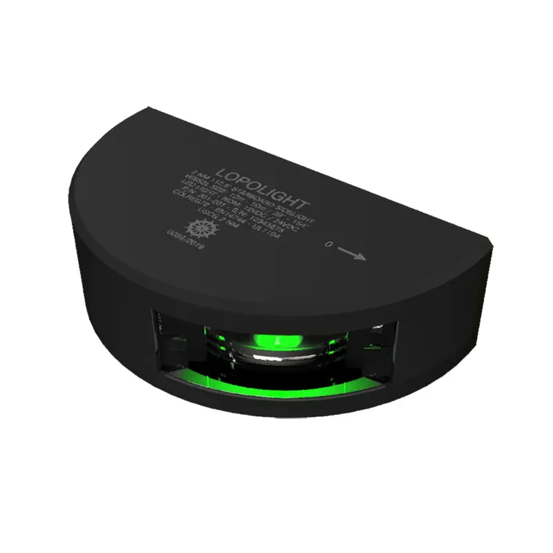 Lopolight Series 301 Starboard Sidelight – 2Nm, Vertical Mount, Green Beam, Black Housing [301-001-B] 1