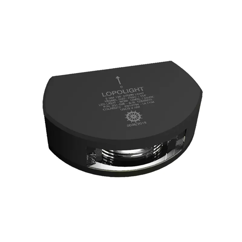 Lopolight Series 301 Stern Light – 2Nm, Vertical Mount, White Beam, Black Housing [301-006-B] 1