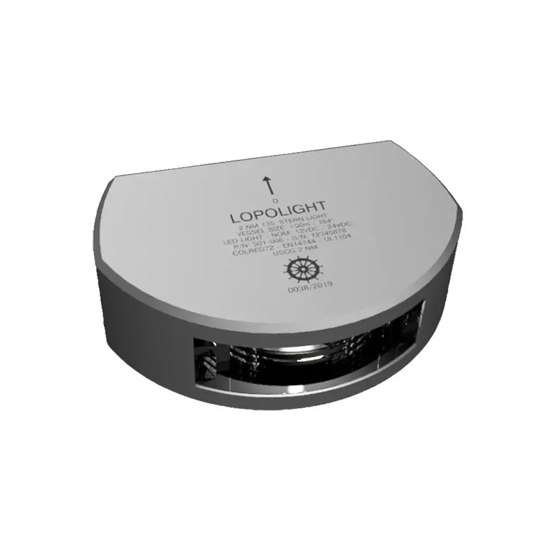 Lopolight Series 301 Stern Light – 2Nm, Vertical Mount, White Beam, Silver Housing [301-006] 1