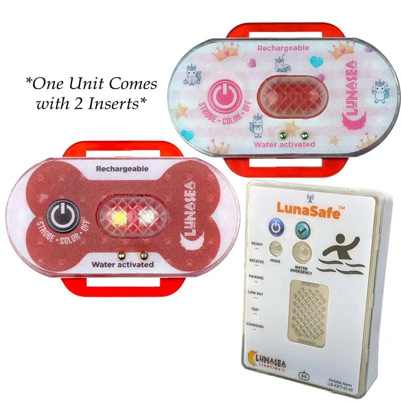 Lunasea Water-Activated Child/Pet Safety Strobe – Red Case With Rf Transmitter & Receiver – Model Llb-63Rb-E0-K1 1