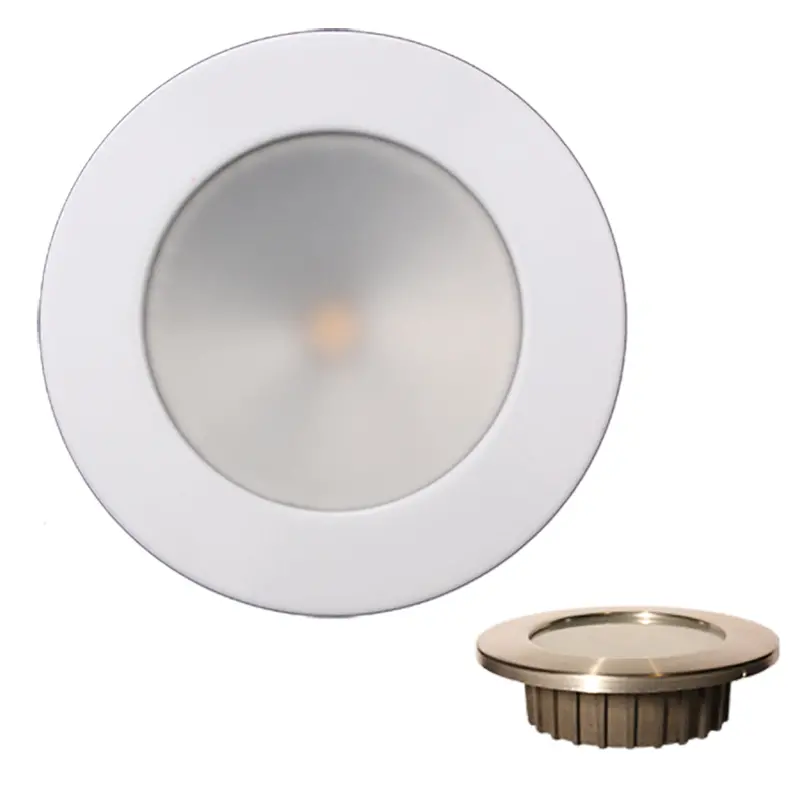 Lunasea Zero Emi Llb-46Ww-0A-Wh Recessed Led Light – 3.5" Warm White, White Stainless Bezel 1