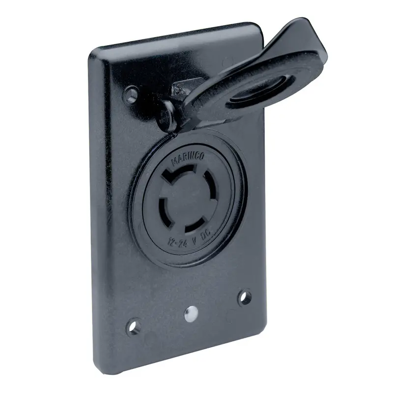 Marinco 12/24V Flip-Lid Receptacle – Weather-Resistant Enclosure – Model 2018Br-Mb 1