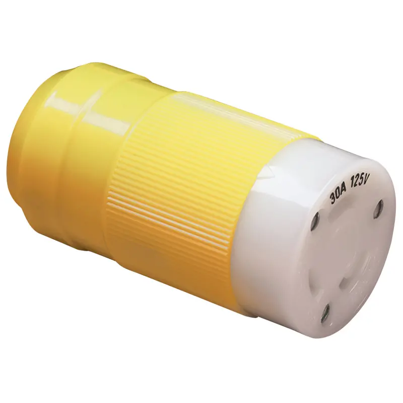 Marinco 30A 125V Locking Connector – Yellow, Twist-Lock Male Plug 1
