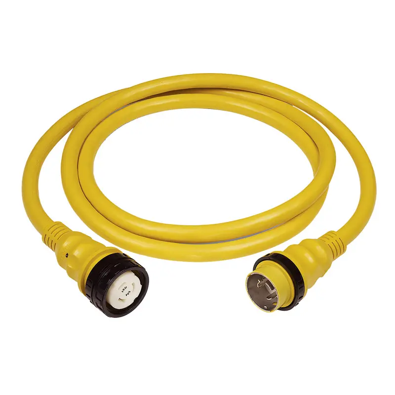 Marinco 50-Amp 125V Shore Power Cord – 75-Foot Yellow Jacket, Heavy-Duty 1