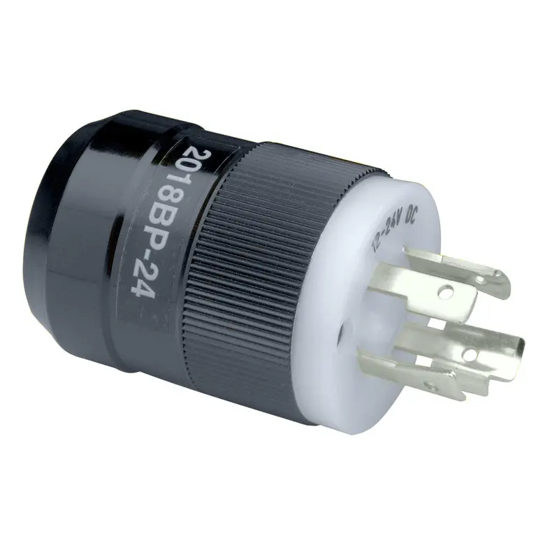 Marinco Trolling Motor Plug (Male): 12V Or 24V Compatible, Black Housing – Model 2018Bp-24 1